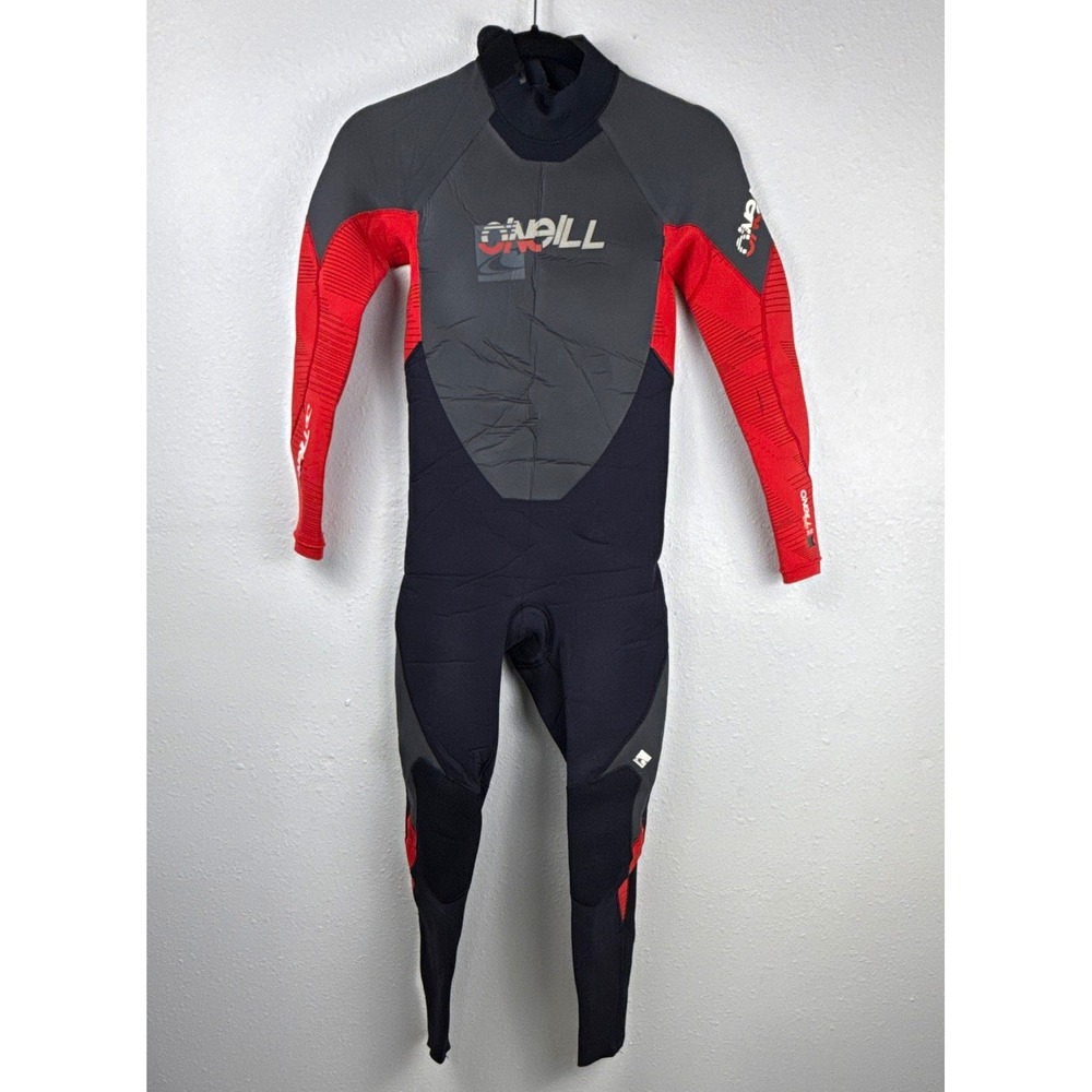 O'Neill Reactor II Youth Size 14 Full Wetsuit Black Red Neoprene Surf Dive 2741